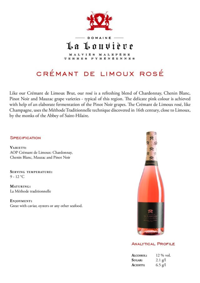 Crémant de Limoux Rose , Prantsusmaa, 75cl, 12% vol