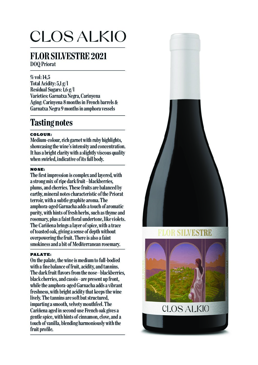 FLOR SILVESTRE 75cl, DOQ Priorat, Hispaania 14,5%