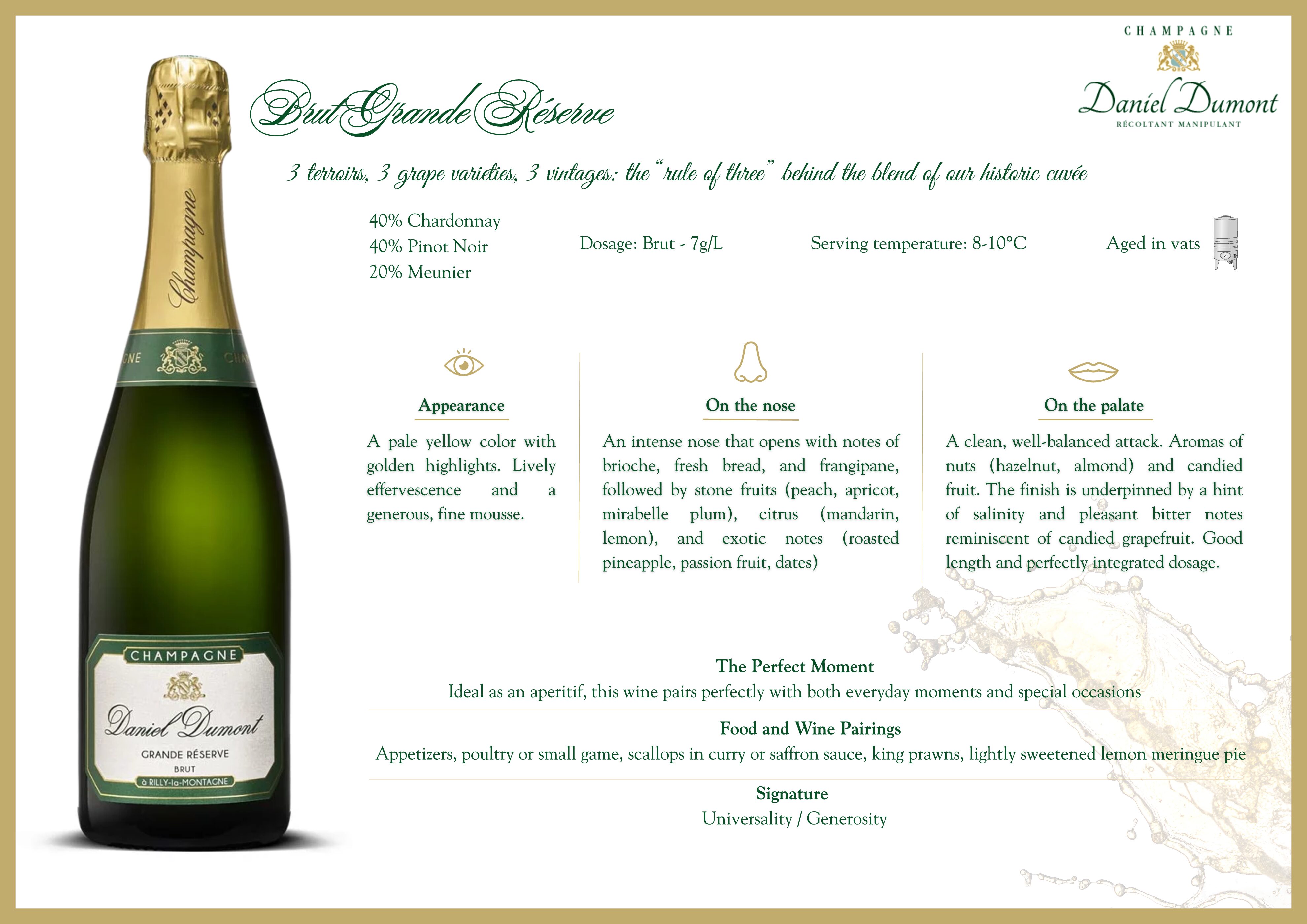 Champagne Daniel Dumont- Brut Grande Réserve- 0,75